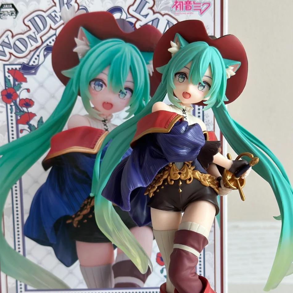 Anime Hatsune Miku Figure Fairy Tale Wonderland Hatsune Miku Puss in Boots Kawaii Action Figures Adult Collection Model Toy Gift