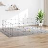 Vidaxl Pet Cage with Gate, 52 Panels, Black, 35X35 Cm, Steel