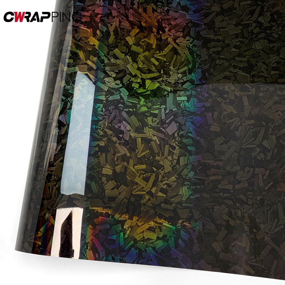 Glossy Laser Flower Carbon Wrap Vinyl Car Cover Accessories Auto Exterior Car Stickers Vehicle Decoration Wrapping Tools Outdoor