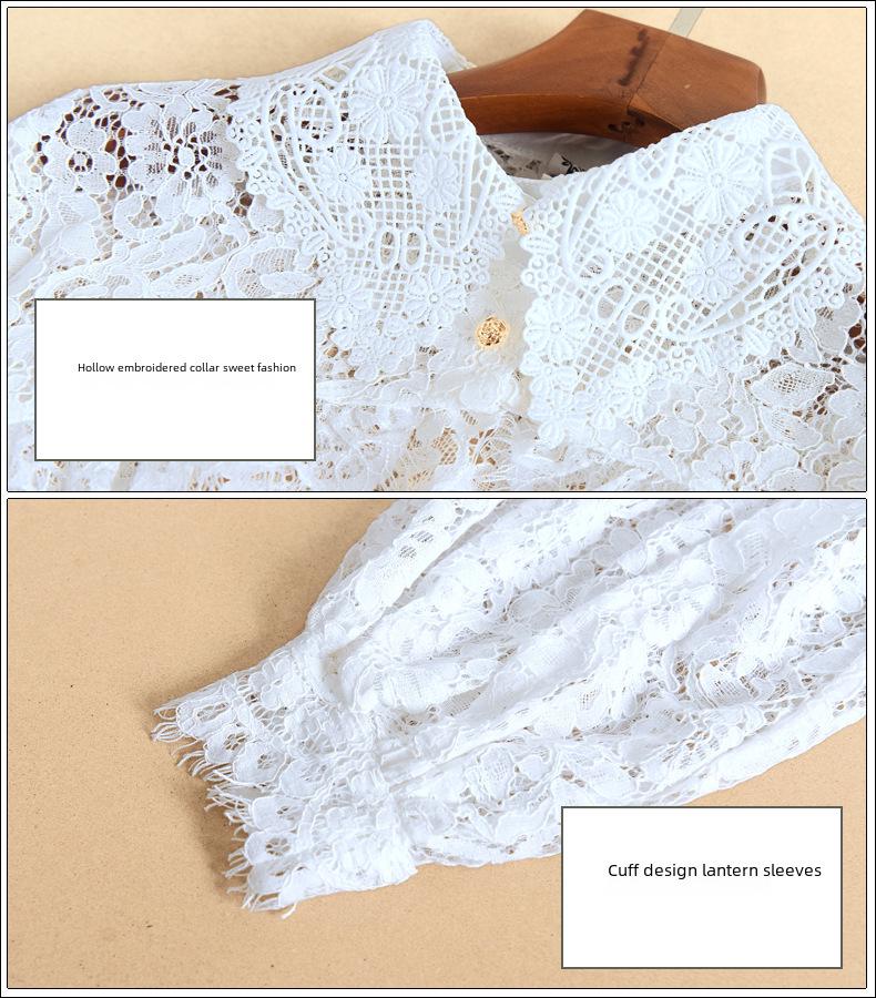 Koreanischer Stil Damen Spitzen-Mock-Kragen für Herbst-/Winterpullover