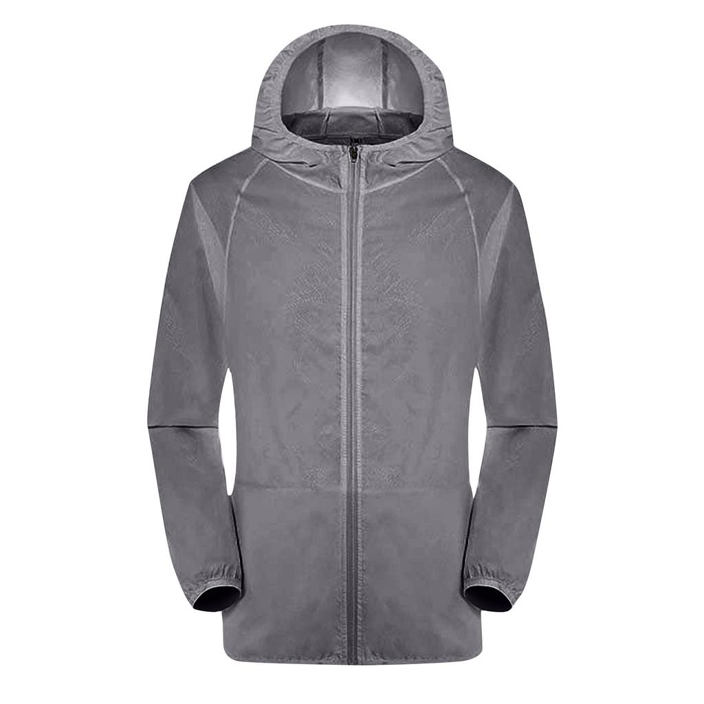 Unisex Solid Color Waterproof Sunscreen Packable Ultralight Windbreaker