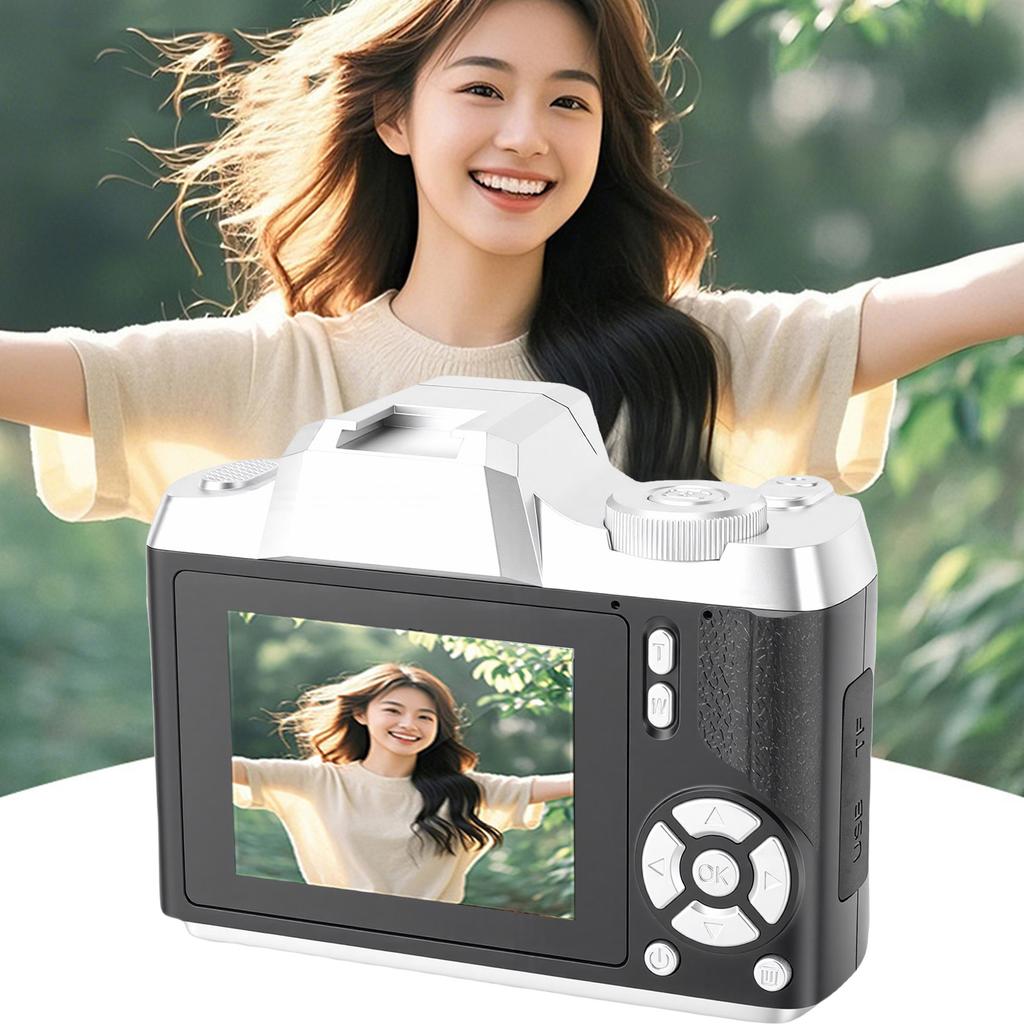 Digital Camera 1080P 48MP 2.4 Inch Screen 18x Zoom Autofocus Camera with Fill Light Keychain for Portrait Landscape