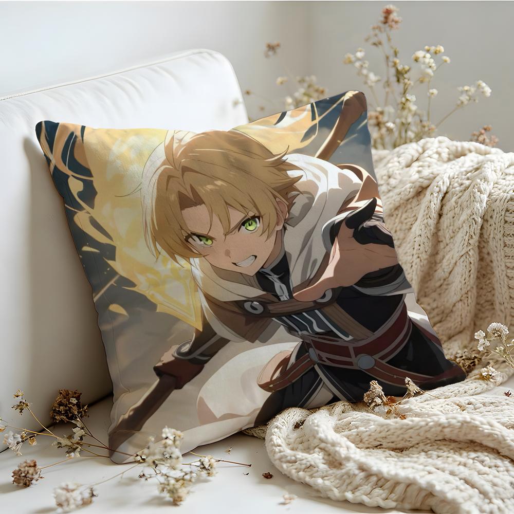 Cushion Cover  Linen  SkinFriendly Soft Decorative Case for Sofa Home Decor Anime MMushoku Tensei Pillow cover