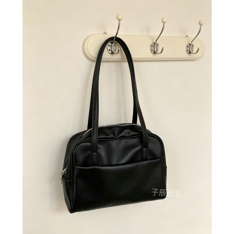 Large capacity shoulder bag women s summer new retro underarm bag versatile large capacity tote bag чёрный