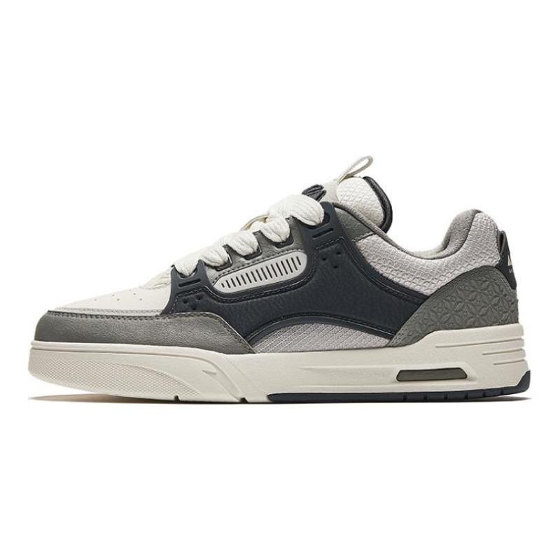 Anta Aojie Men Non-slip Low-top Skate Shoes White Grey 112448040R-3 42