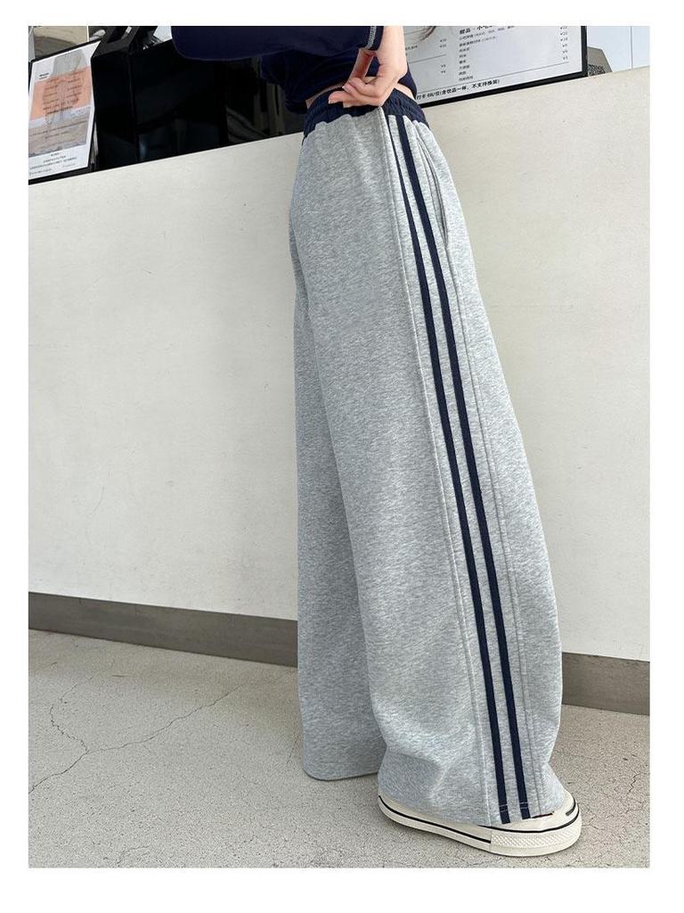 Autumn 2025 Wide-Leg Sweatpants for Middle & Big Kids - Korean Style, Junior Winter Sports Pants