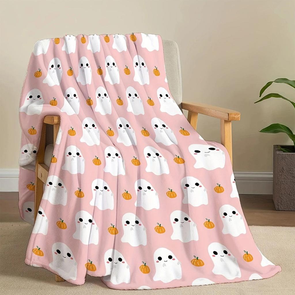 Halloween Throw Blanket Cute  Flannel Blanket Ultra-Soft Warm Throw Blanket For Bedroom Living Rooms Couch Sofa Home Decor