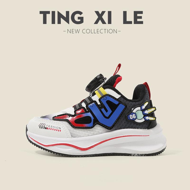 

Children s sports shoes 2025 spring and autumn boys casual shoes rotating button girls running shoes breathable baby mesh shoes single 21-26 (6 pairs in one hand) чёрный