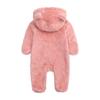 Newborn Baby Boys Winter Fleece Jumpsuit Solid Hooded Romper Zipper Coat Outwear