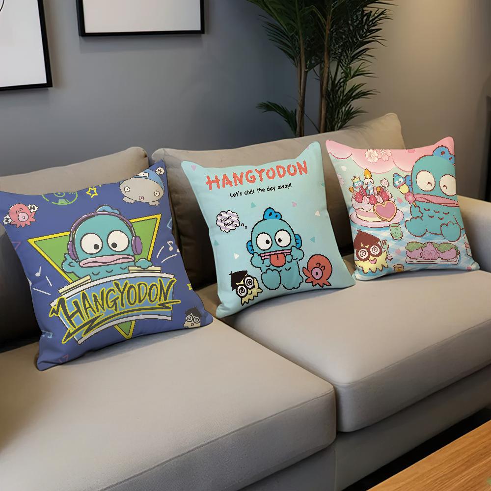 kawaii funny h-HangyodonS cushion cover Comfortable soft Pillow Case for Sofa Living Room Home office Decor Protective Covers