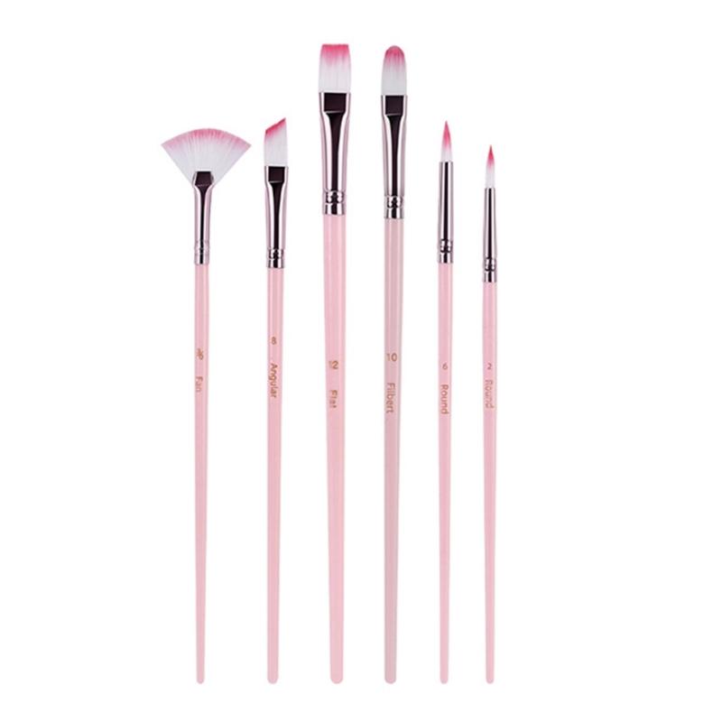 6 Pcs Watercolor Paint Brushes Nylon Hair Painting Brush Art Supplies Watercolor Painting Tool for Artists Students