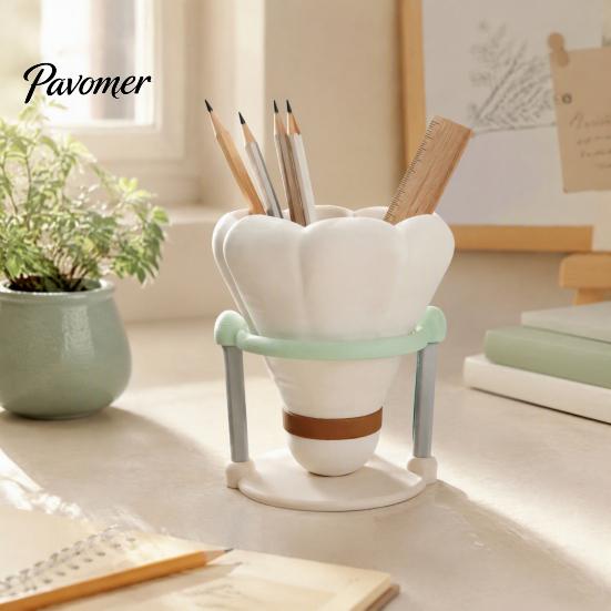 Compact Desktop Organizer 3D Printed Badminton Pen Holder, Stationery Organizer, Creative Desk Modern Home Office Decor Storage Cup for Supplies