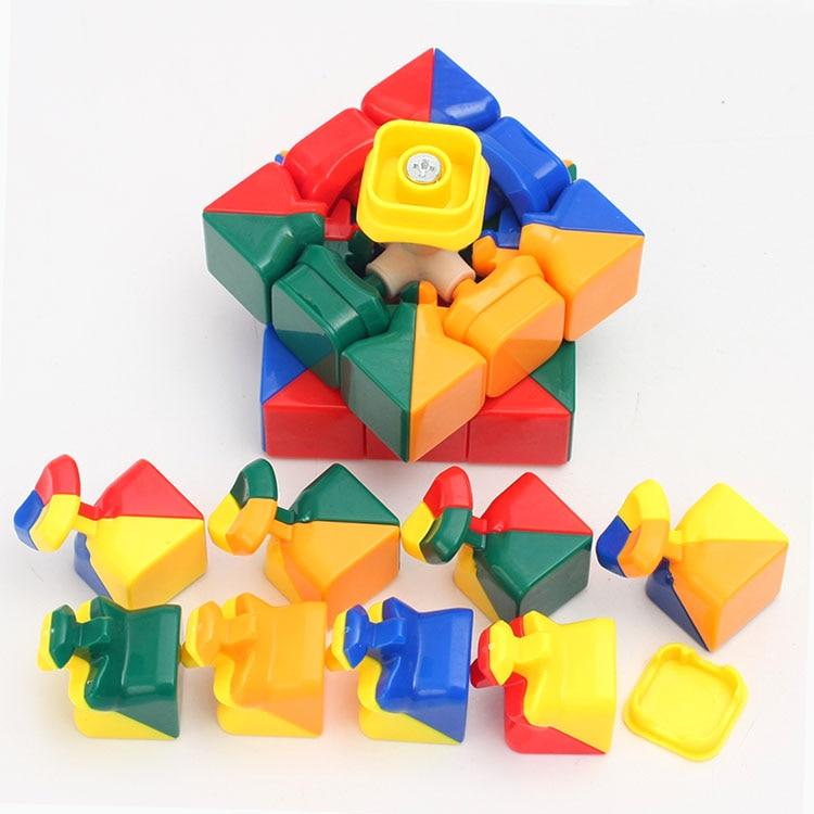Shengshou Rainbow 3x3x3 Magic Cube 3 Layers 56mm Cubo Magico Speed Cube Twisty Puzzle Toy For Children Kids Educational Gift 