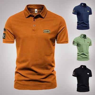 High-quality Non-iron Embroidered Men's Polo Shirt Short-sleeved Top