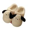 Pacha dog new plush cotton slippers thick bottom non-slip couple home cotton drag cute men's and women's cotton slippers