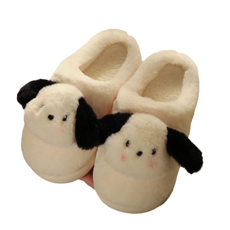 Pacha Dog New Plush Cotton Slippers Thick Bottom Non-slip Couple Home Cotton Drag Cute Men's and Women's Cotton Slippers