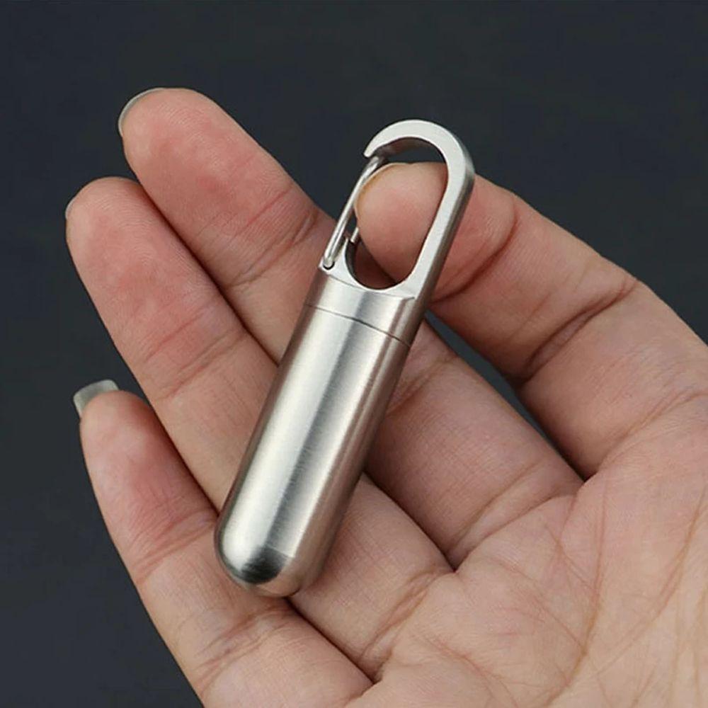 Pill Tablet Container Stainless Steel Pill Organizer Pill Box Travel Pill Case Granule Storage Box