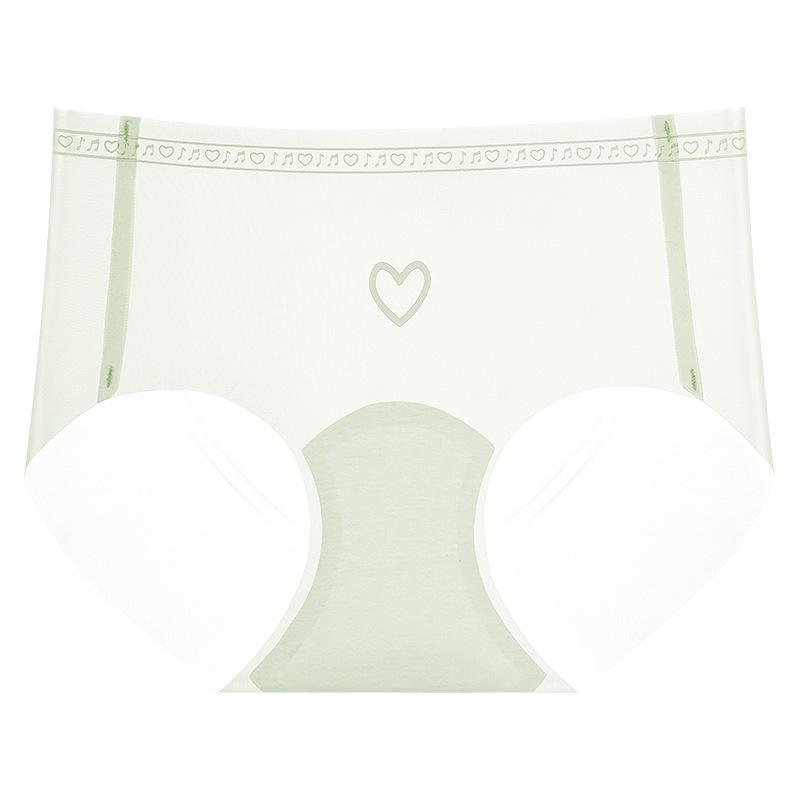 Girls Summer Love Comfortable Ice Silk A Piece of Non Trace Breathable Waist Triangle Briefs