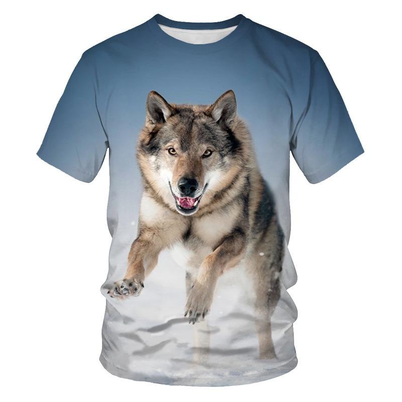 Men's 3D Printed T-Shirt Animal Pattern Printing Short Sleeve O-Neck Pullover Casual Top
