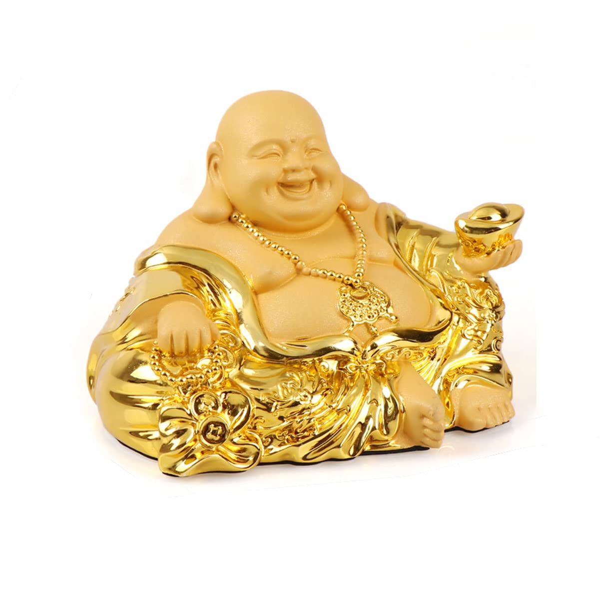 

Buddhist Statue, Seven Lucky Gods, Hotei (Laughing Buddha), Gold Hotei Figurine, Hotei Ornament, Protection from Evil, Good Fortune, Feng Shui Item, E