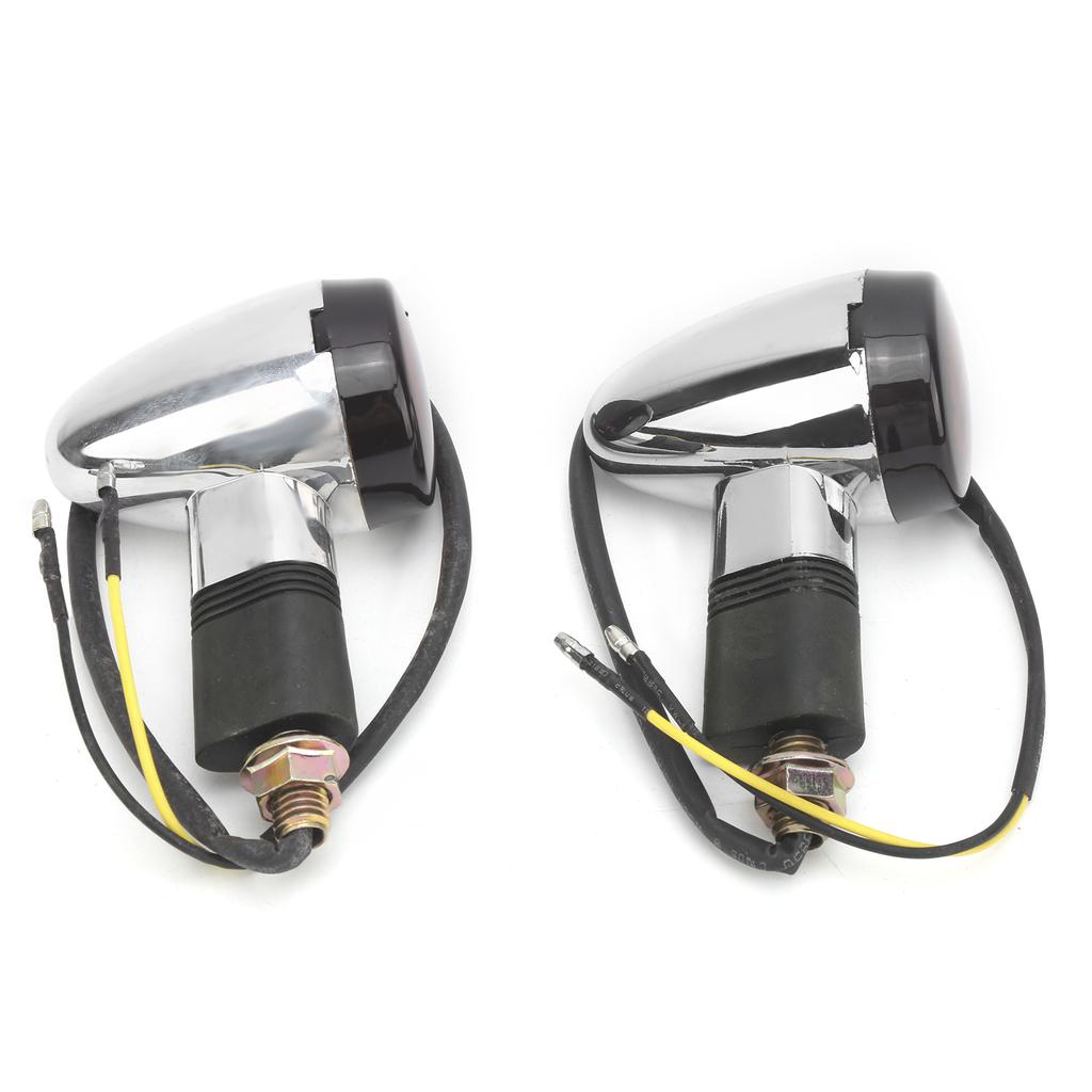 2pcs Universal Motorcycle Turn Signal Lamp Yellow Light High Visibility 12V 10mm 0.4in ThreadWhite