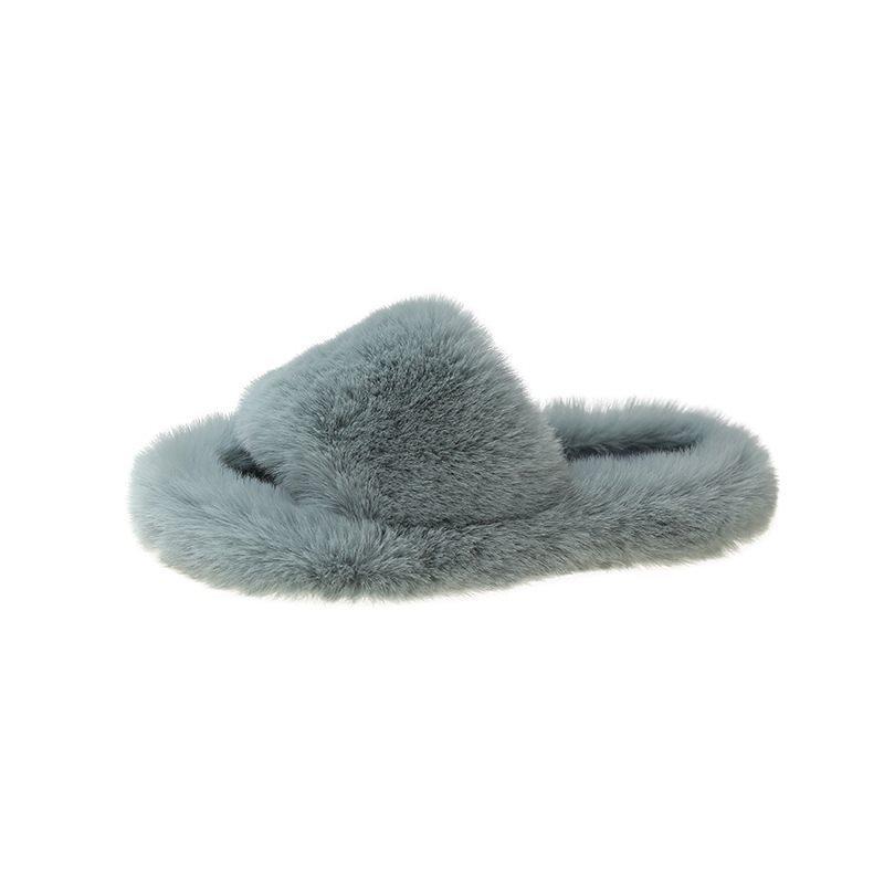 Plush fluffy fashion slippers women wear thick-soled fluffy dragging red shoes spring and autumn fluffy network 2025 autumn and winter new models