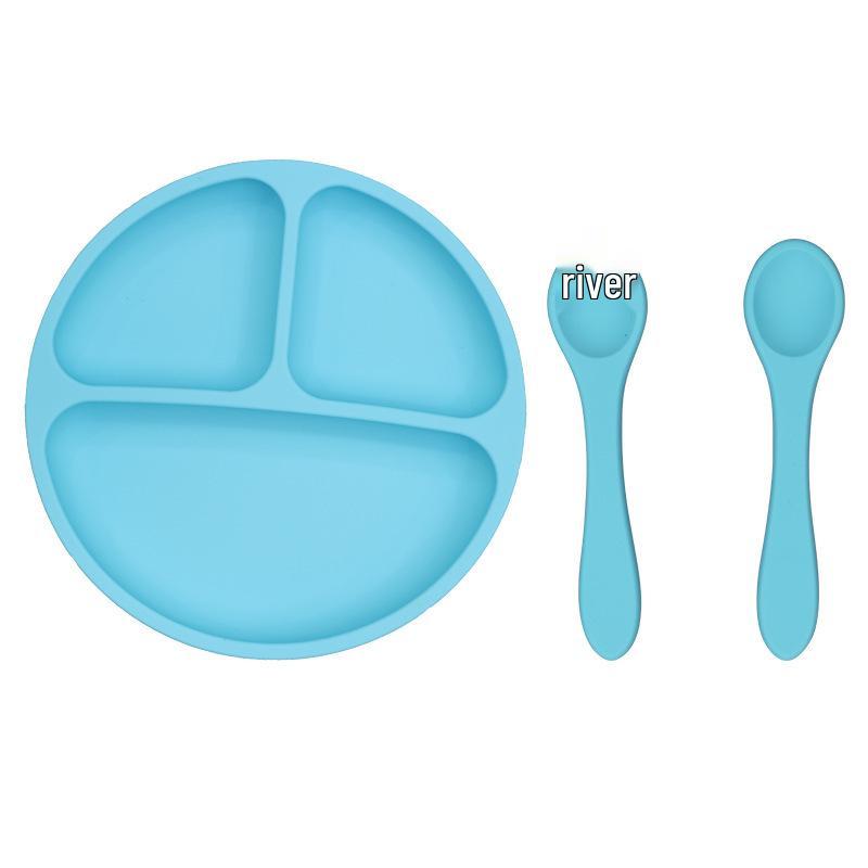 Smiley Face Baby Dining Plate: Silicone Suction Bowl with Lid & Divided Compartments