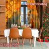 Set Of 2 Flat Printing Curtains Without Rod Autumn Fox Scene Chic Print Festival Durable Polyester Thermal Made