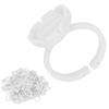100pcs Lash Glue Holder Ring Cup Eyelash Extensions Quick Blossom Cup Lash Organizer ToolWhite