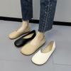 2024 Plus Size Women's Moccasins: Soft Leather, Round Toe, Versatile Two-Way Wear, Comfortable Slip-On Casual Shoes