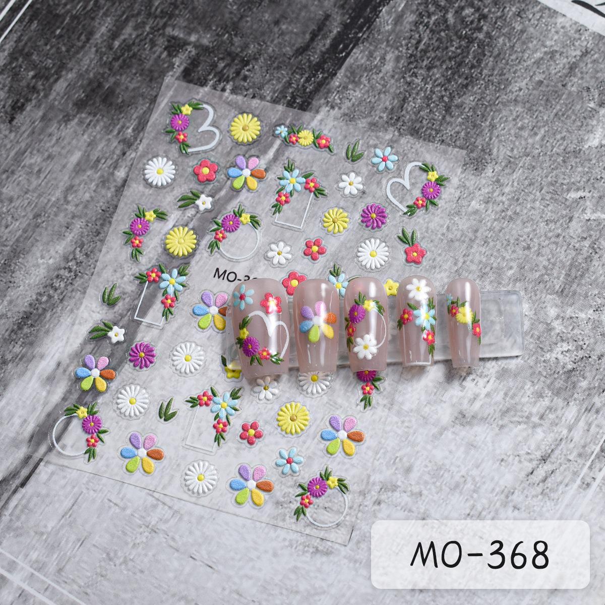 MOSR Series 001-391: Embossed UV 3D Nail Art Stickers with Adhesive Backing