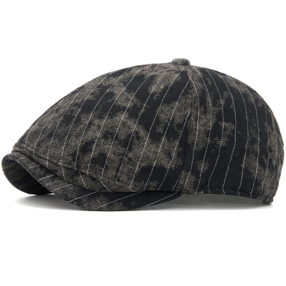 HT5066 Mens Berets Women Artist Painter Striped Beret Hat Male Female Ivy Flat Cap Spring Summer Adjustable Octagonal Beret Caps