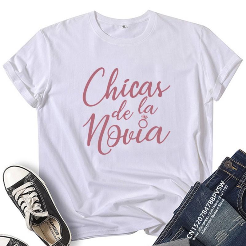 Bachelorette Hen Party T Shirts La Novia Tribu De La Novia Bride Bride Tribe Wedding Shirt Summer Y2k Party Casual Ladies Basic S