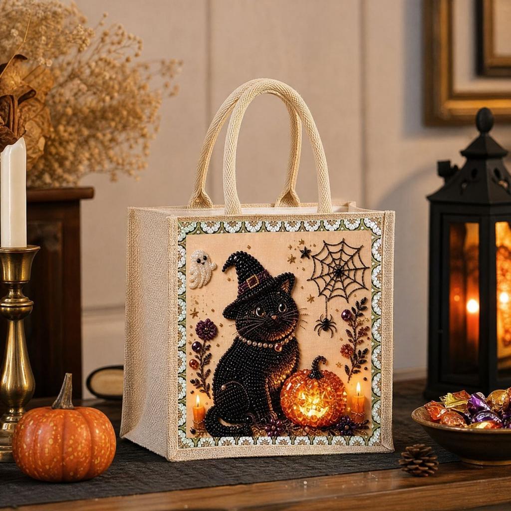 5D Tasche mit Strasssteinen Halloween Süßigkeitentasche Geschenk Party Dekoration