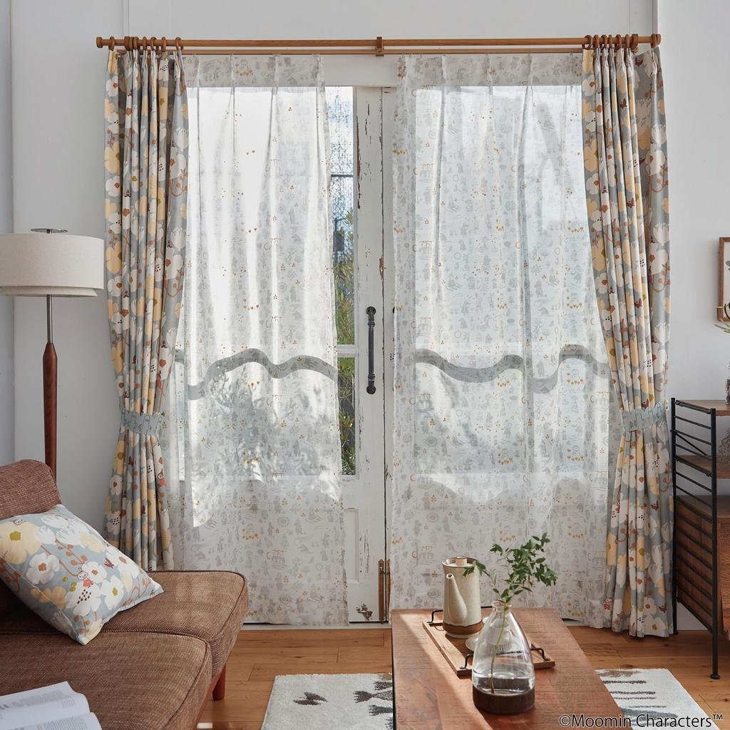 Suminoe MOOMIN Funtime Voile Curtain Sheer 1 piece 100 x 198cm GR 342-74308