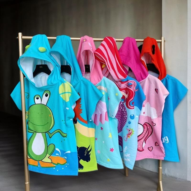 Children's Microfiber Hooded Bath Towel Cloak - Quick-Dry & Absorbent