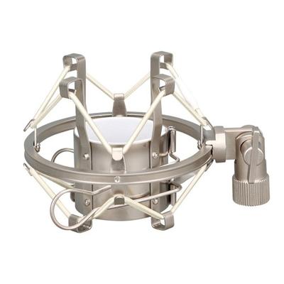Microphone Shock Mount Metal Mic Shock Holder Stand Anti Vibration for Video Recording Silver