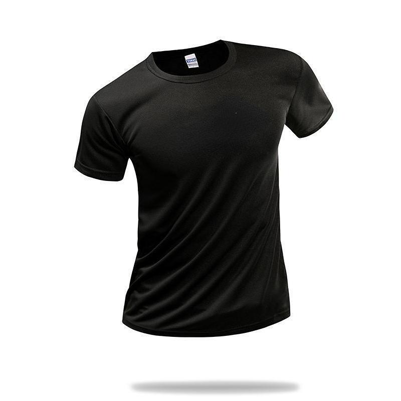 2024 New Summer Adult Leisure Breathable Quick-drying Fitness Sports Solid Color Short-sleeved T-shirt