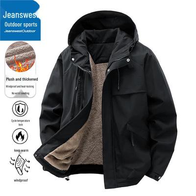 Jeanswest Men's Fleece-Lined Hooded Outdoor Jacket