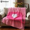 Heart Speech Bubble Soft Flannel Blanket Breathable Warm Throw for Office Car Sofa Kids Room Birthday Xmas Gift