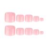 Nude Pink Solid Color Toe Nail Tips - Short Square Design, Wearable and Popular Nail Art.