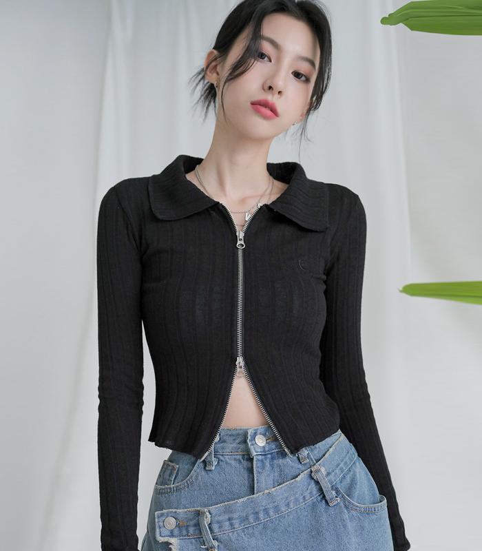 Urban Dress Vivid Collar Twoway Knit Zip-Up - 6Col