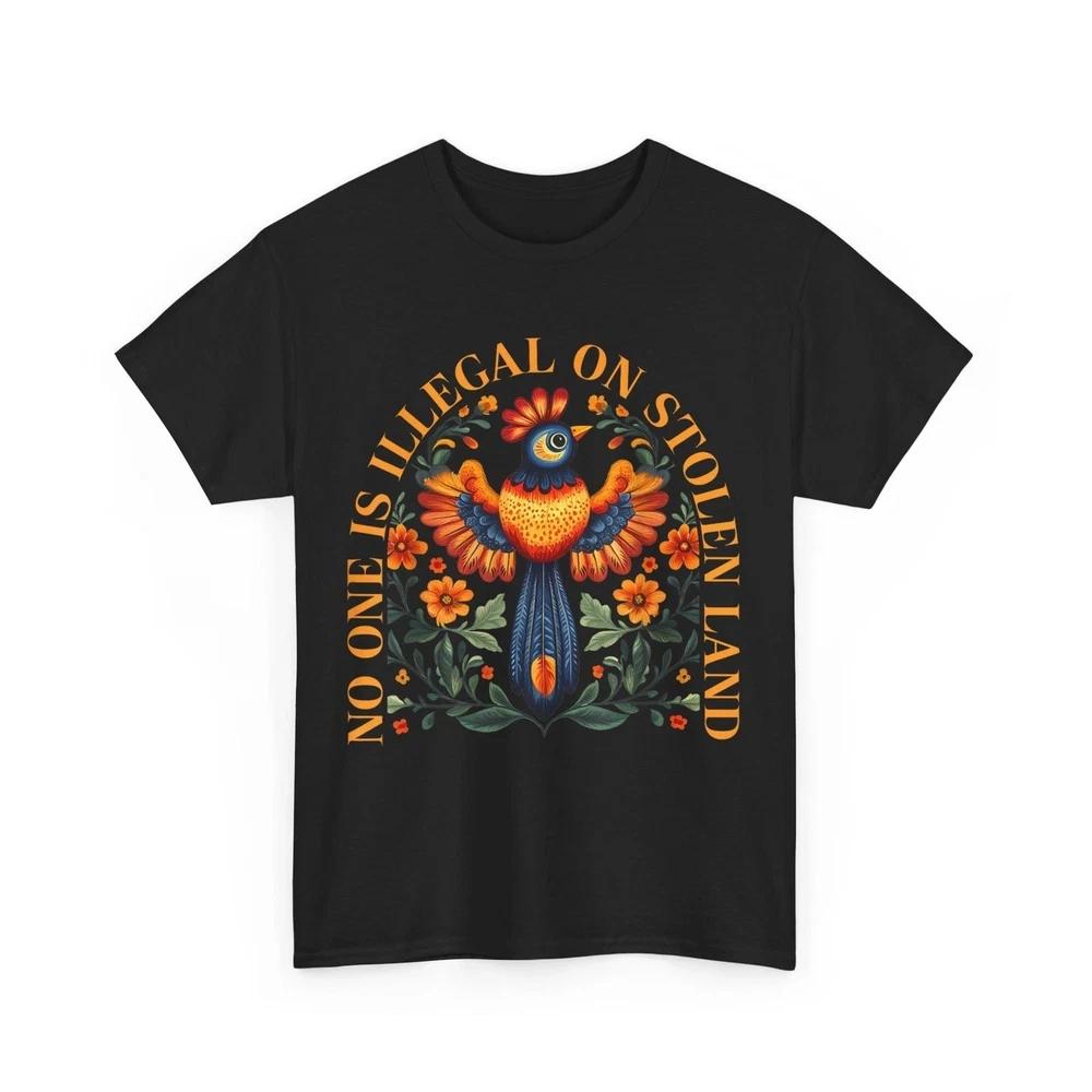No One Is Illegal On Stolen Land Native Americans TShirt All Size S