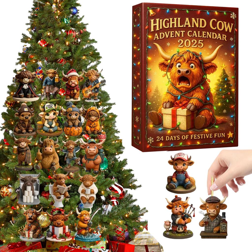 Advent Calendar 2D Flat Acrylic Heavy Equipment/Raccoon/Racing Ornaments Christmas Advent Calendar Xmas Countdown Calendar for