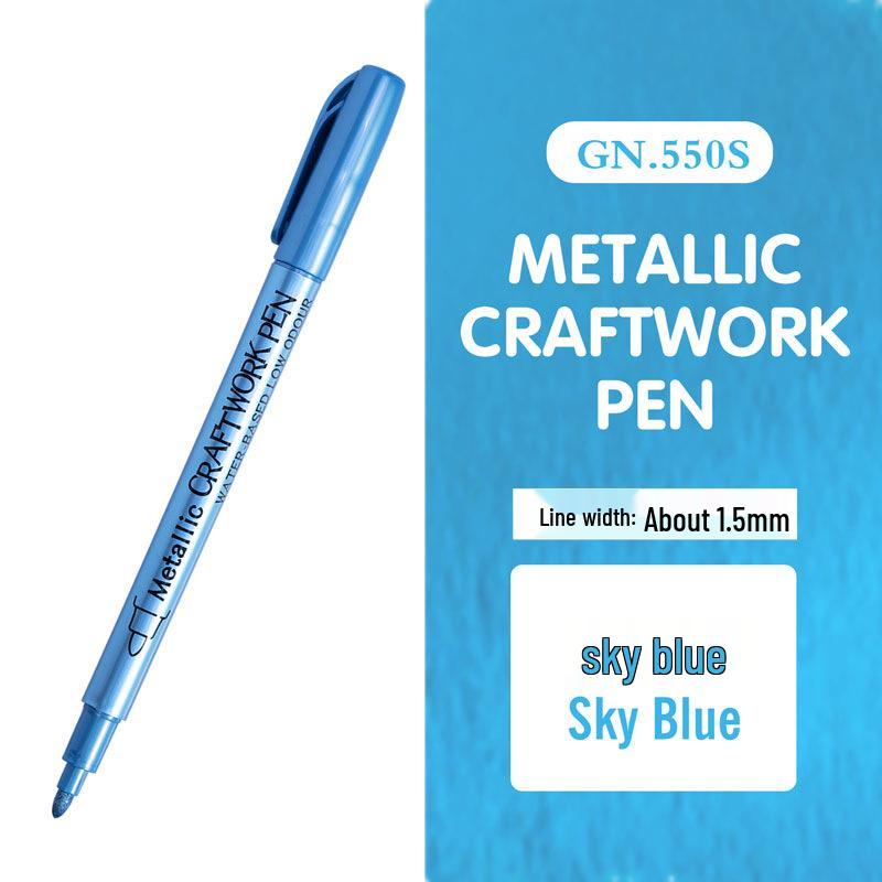Guangna GN550 Gold & Silver Paint Pen for DIY Photo Albums & Black Cardstock Highlighting.