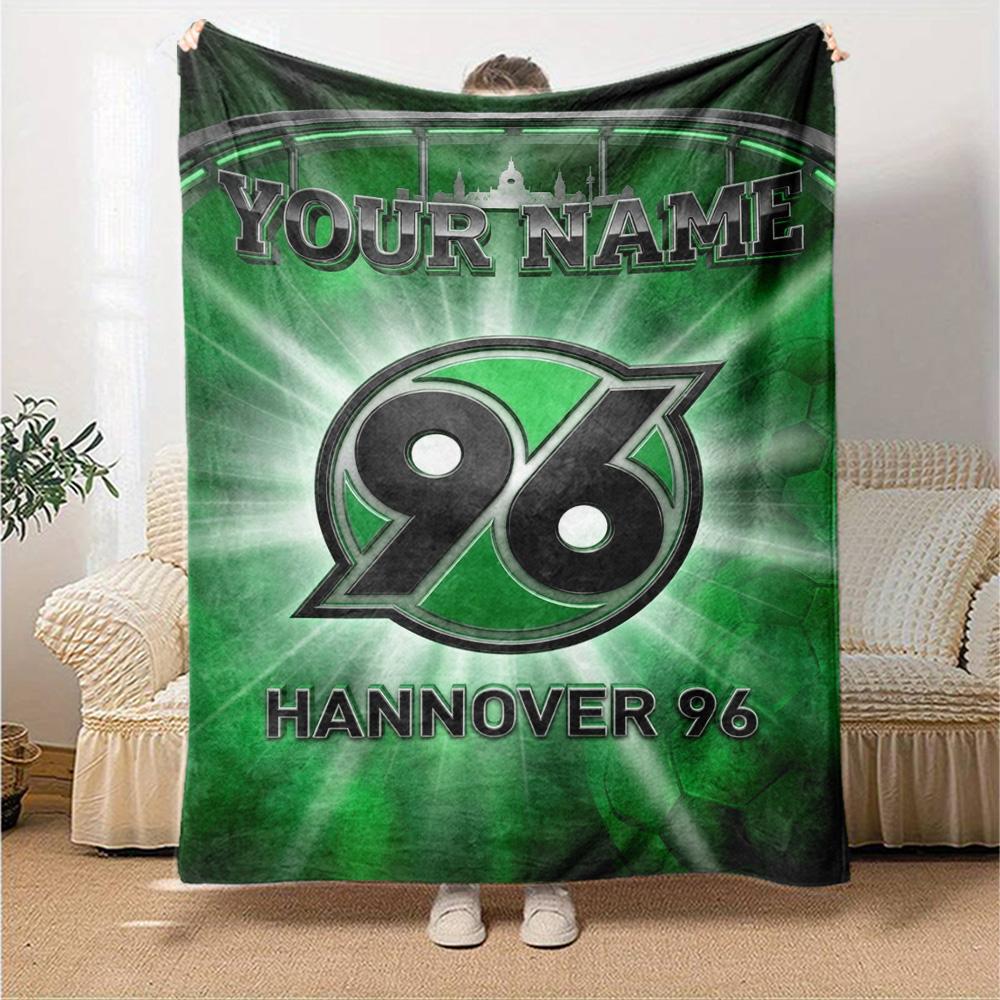 Name Custom Hannover 96 Logo Print Flannel Blanket High Quality Warm Comfortable Cover for All Seasons Perfect for Gifts Home Decor
