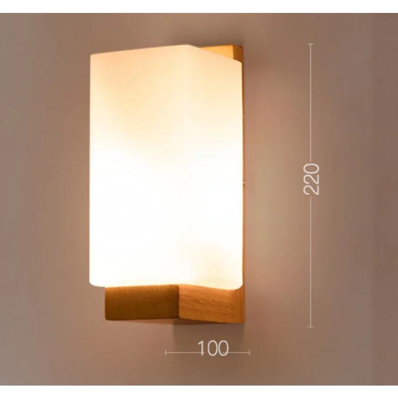 Modern Glass Wall Sconce Light for Bedroom Bedside Bathroom Hallway Living Room Wood Background Lamp Decoration Lighting Japan