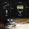 KAWELL Work Light, Car Fog Light, 25W Spotlight, 3W Bezel-less Work Light, Dual Row, Compatible with 12V and 24V, Driving Light, Fog Light, Auxiliary