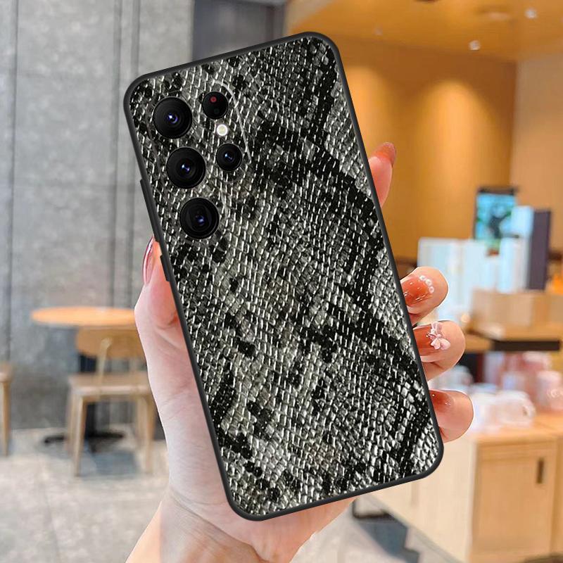 Snake Skin Print Case For Samsung Galaxy S23 S22 Ultra S20 S21 FE S9 S10 Note 10 Plus Note 20 Ultra Cover
