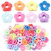 50pcs 19mm Multicolor Flower Beads Plastic Plum Blossom Big Hole Loose Beads For DIY Jewelry Making Necklace Bracelets Findings